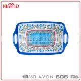 14" Middle- East Stylish Royal Food Handled Hard Plastic Tray thumbnail-1