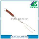 Telescopic Bbq Fork With Wooden Handle