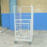 Industrial Warehouse Cage Trolley / Rolling Metal Storage Cage