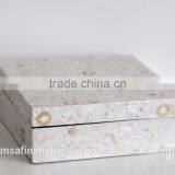 Square White and Burned Capiz Box With Small Round Dots Patterns thumbnail-1