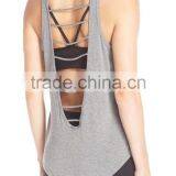 100% Polyester Dry Fit Custom Logo Printed Cheap Sexy Yoga Tank Tops thumbnail-6