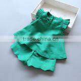 Girls Clothing Sets New Arrival Spring&Summer O-Neck Sleeveless Solid Kids Clothing Sets Children Clothing thumbnail-1