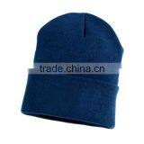 Navy Stitching Knitted Custom Acrylic Beanie With Logo Embroidery thumbnail-4