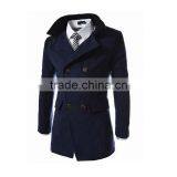 Hot Sale Long Sleeve Woolen Black Navy and Gary Warm 4 Size for Choice Coat of Wool