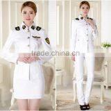 Juqian Long Sleeve Winter Women Pilot Uniform Custom ,Women Airline Uniform Skirt Suit,White Suits Design Pilot Unform for Women thumbnail-1