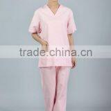 Pink V-Neck Hospital Uniform Scrubs With Front Pockets thumbnail-1