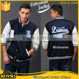 OEM Customized American College High School Uniform PU Leather Sleeves Varsity Letterman Boys Mens Jackets Embroidery Name Patch