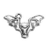 Zinc Based Alloy Halloween Charms Bat Animal Antique Silver Hollow 24mm x 15mm thumbnail-1