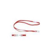 Red Flat Polyester Swivel Hook Custom Silk Screen, Logo Printed ID Card Holder Lanyard thumbnail-1