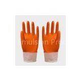 Waterproof Household Latex Gloves , Spray Flocklined Rubber Gloves