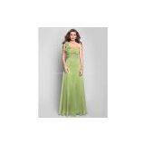 A-line One Shoulder Floor-length Chiffon Cheap Prom Dresses thumbnail-1