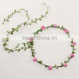 Green Leaf Tassel Flower Headband Garland Hair Wreath BOHO Beach Wedding Photo Props thumbnail-2