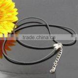 2mm Black Wax Leather Cord Necklace Rope Lobster Clasp DIY Jewelry Accessories thumbnail-3