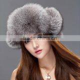YR434B Russia Style Winter Fur Hat/Women Fashion Silver Fox Hats thumbnail-4