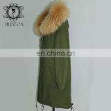 Women Jackets Warm Fox Fur Collar Hooded Long Italian Fox Fur Lined Coats thumbnail-3