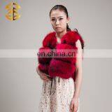 Wholesale Women Winter Sleeveless Coat Red Real Raccoon Fur Vest thumbnail-2