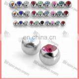 Threaded 316L Surgical Stainless Steel Press Fit Gem Ball accessories Piercing Body Jewelry Wholesale