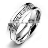 Wholesale Top Quality Stainless Steel Jewelry Ring Popular Titanium Gold Couple Finger Ring for Man and Woman With Zircon thumbnail-3