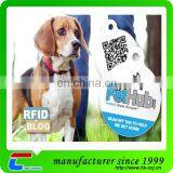Small RFID PET Hub Label NFC Dog Tag With QR Code For Animal ID