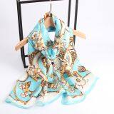 90*90 Head Scarf Digital Printing Square Women Scarf Hijab Headscarf thumbnail-2