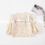 2020 Autumn Girls Blouse New Girl's Long-Sleeved Colorful Dotted Shirt Korean-Style Little Girl's Bow Top thumbnail-5