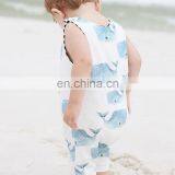 2020 Newborn Summer Baby Kids Romper Sleeveless Whale Print Shorts Toddler Rompers Baby Romper Printed Infant Bodysuit thumbnail-6