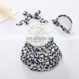 2019 SUMMER GIRLS LACE ROMPERS WITH HEADBAND INFANT BACKLESS FLORAL PRINT BODYSUITS 2PCS SET thumbnail-6