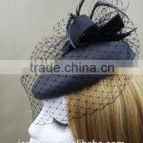 Fashionable Style Wool Felt Pillbox Hat With Veil,Party Mini Wool Hat thumbnail-4