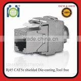 CAT5E RJ45 STP Keystone Jack 180 Degree Tooless Modular Jack