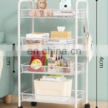 4 Tier Kitchen Trolley Kitchen Cart Kitchen Storage Organizer Living Room Toilet Bathroom Storage Organizer Floor Standing thumbnail-5