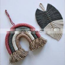 Hot Sale Macrame Rainbow and Leaf Handmade Wall Hanging Set, Baby Room Decor, Wall Hanging Decor thumbnail-1