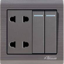 Metal Series 7pin Wall Switch Socket For Iraq ,Cambodia, Bangladesh Market thumbnail-4