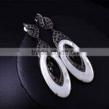 New 2016 Trend Gun White Gold Plated Natural Shell Piece Oval Shape Drop Earrings thumbnail-4
