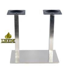 Modern Design Heavy-Duty Metal Table Base Low-Priced 2-Column Stainless Steel Pillar Plastic Bottom Chair Dining Kitchen Use