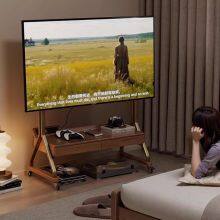 Solid Wood TV Cabinet With Movable TV for Home Use, Simple Small Apartment Living Room, Integrated Movable Floor Stand thumbnail-4