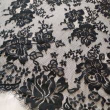 XL698 Bridal French Chantilly Lace Trim Swiss Veil Mesh Fabric For Women thumbnail-1