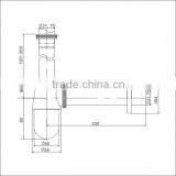 China Manufacturer Cheap Chrome Plated Bottle Trap Brass Waste Siphon Sink Basin Accessories (J281-2) thumbnail-2