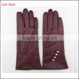 Ladies Fashion Red Nappa Sheep Leather Gloves thumbnail-1
