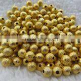 Wholesale 4 to10MM Metal Stardust Beads ,Round Gold Stardust Spacer Beads