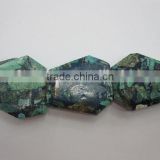 Wholesale synthetic chrysocolla Tumbled flat loosen faceted gemstone manufacturer