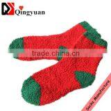 Colourful Pattern OEM Christmas Socks Fluffy Socks Indoor Microfiber Fuzzy Socks thumbnail-1