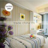 Free Embossed Vinyl Coated Wallpaper, Lemon Yellow Trendy Striped Walls Wall Sticker for Household , Waterproofing Wall Covering