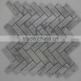 Oval Carrara White Marble Polished Mosaic thumbnail-3