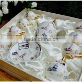 new year porcelain bone china coffee tea set polyfoam silk christmas decor gift box