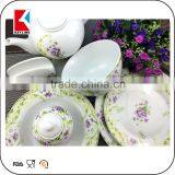 Hot Sale Flower Decal Printed Porcelain Tableware Dinner Set Italian Porcelain Dinnerware thumbnail-1