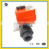2-way motor actuator motorized water ball valve UPVC material with fail safe closed and manual function for water equipment