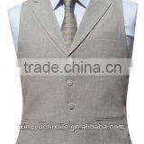 100% Cotton Suit Waistcoat for Men With Lapel Design thumbnail-1