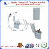 Cigarette Lighter Shape Design Retractable Stowable USB Charger Cable for IPhone5 IPhone6 Android Smartphones thumbnail-1