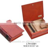 Portable Book style cigar humidor box small cigar packing box