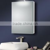 Corner storage cabinet mirror with top bracket LED light